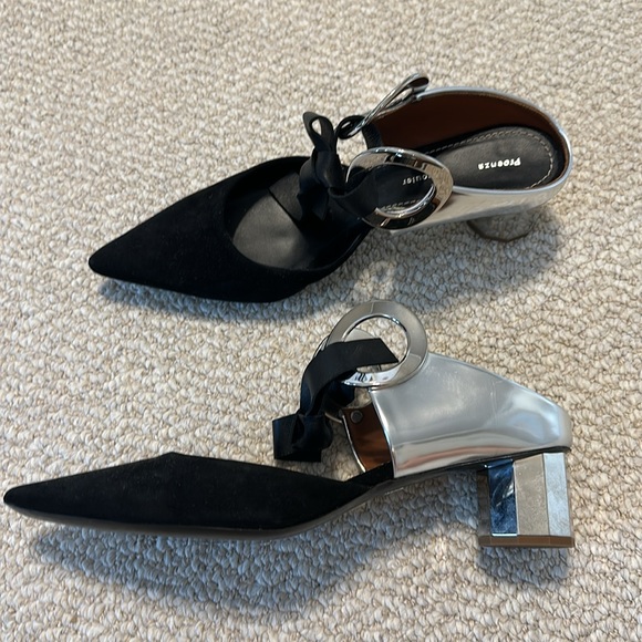 Proenza Schouler | Grommet Leather Suede Point Toe Mules - Picture 4 of 5